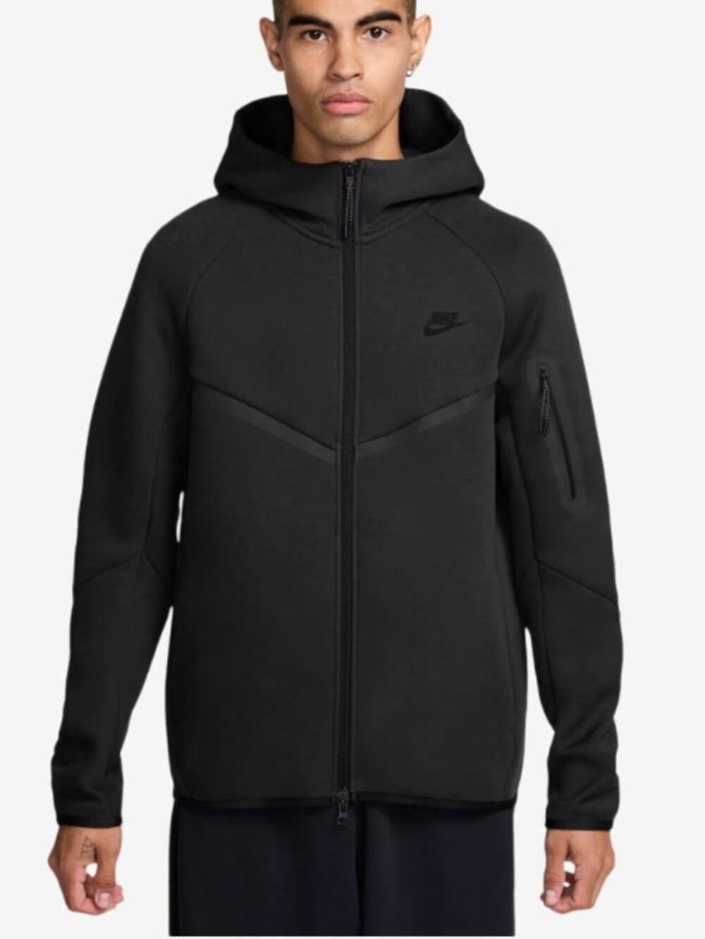 Nike Sportswear Tech Fleece Full Zip Jacket Hoodie Black HV0949-010 Men XL-2XL - Picture 1 of 16